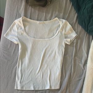 White Ribbed Women's Top